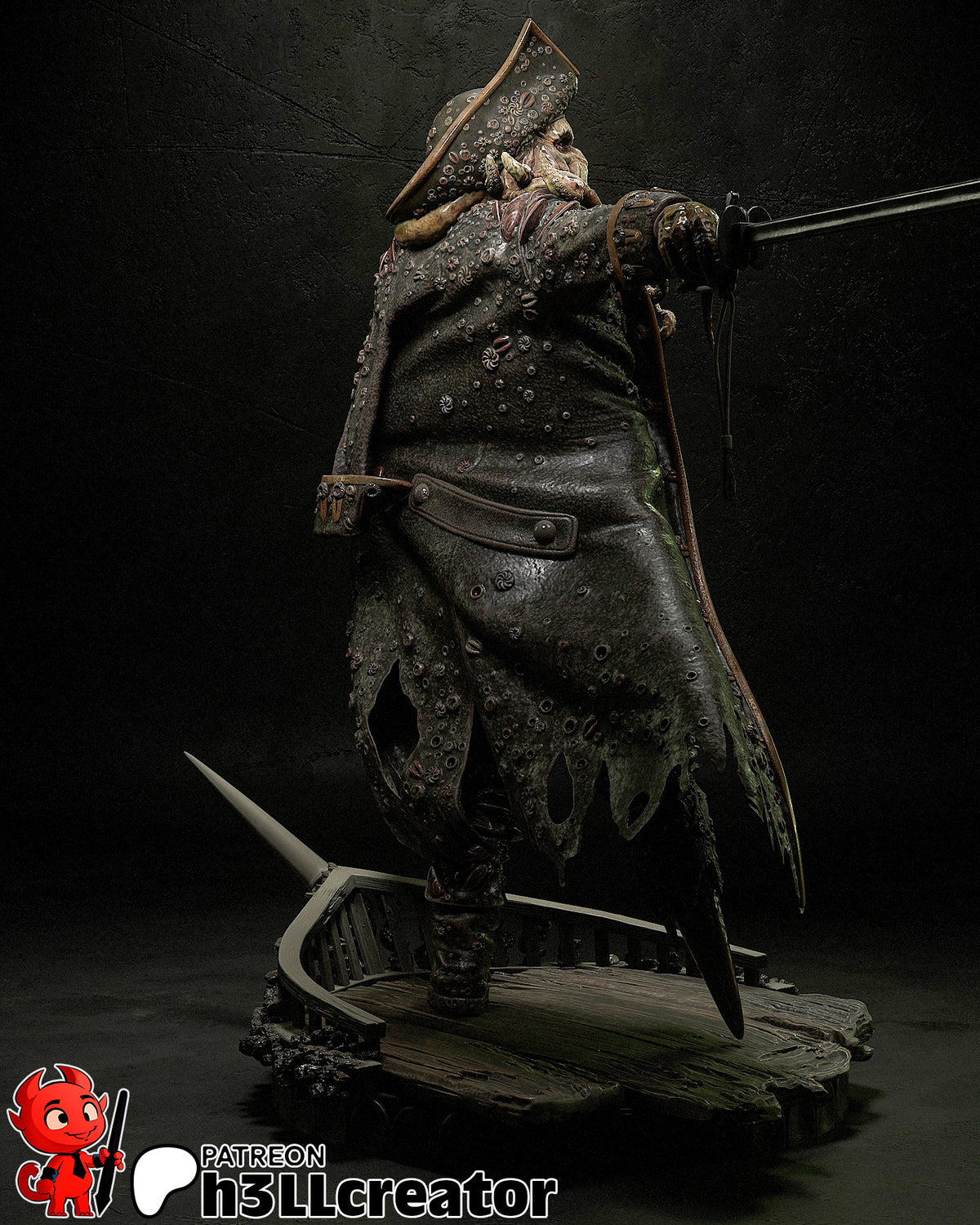 Davy Jones (Pirates of the Caribbean) resin figure by h3LLcreator — studio render 5