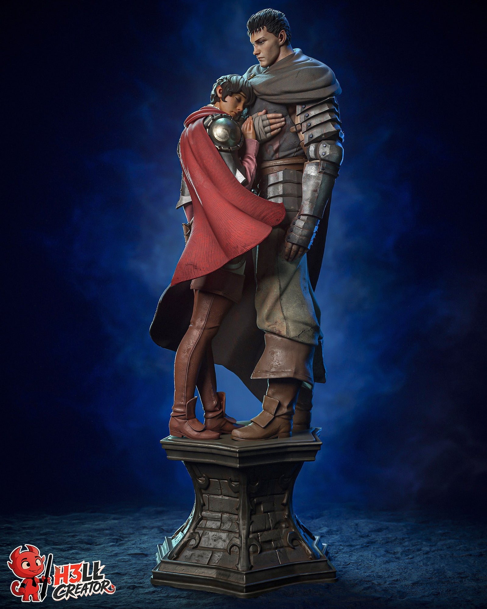 Guts and Casca (Berserk) resin figure by h3LLcreator — studio render 2