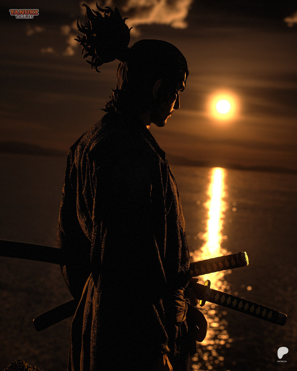 Miyamoto Musashi (Vagabond) resin figure by Tanuki Figures — studio render 5