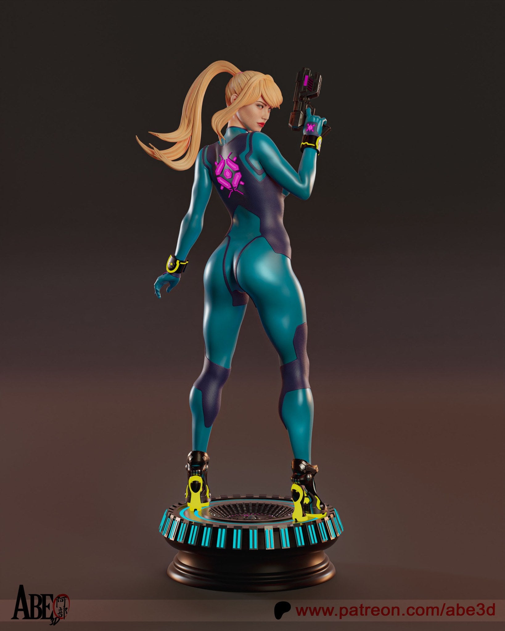 Samus Aran (Metroid) resin figure by Abe3D — studio render 1