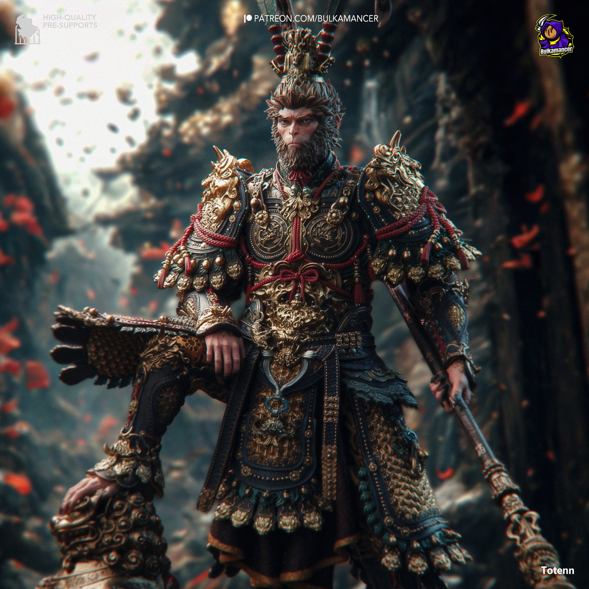 The Destined One (Black Myth Wukong) resin figure by Bulkamancer — studio render 1