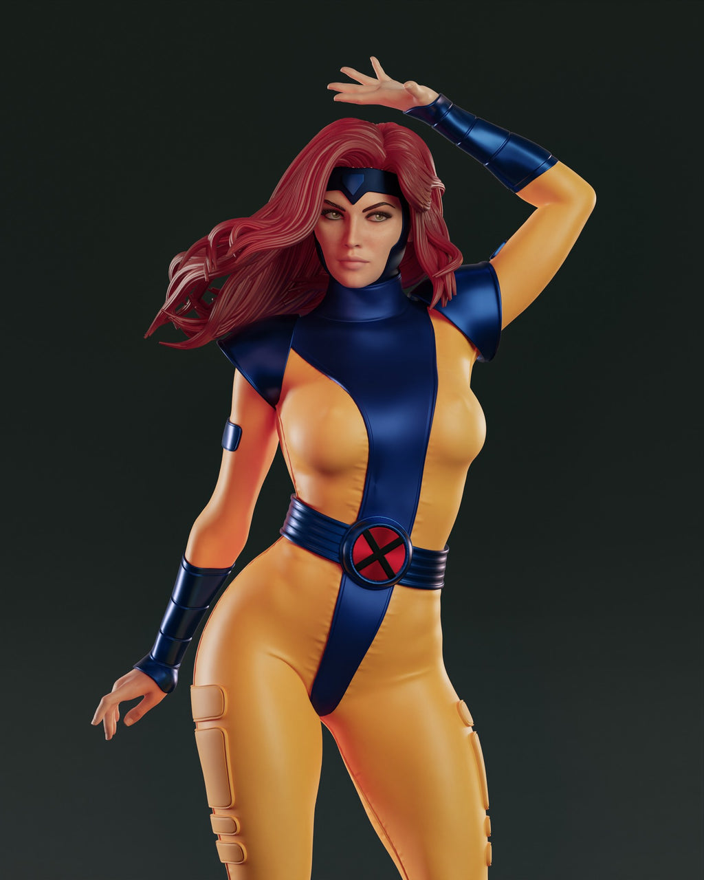 Jean Grey (Marvel) resin figure by Abe3D — studio render 10