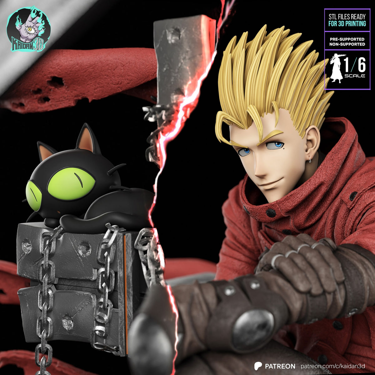 Vash the Stampede (Trigun) resin figure by Kaidan 3D — studio render 7