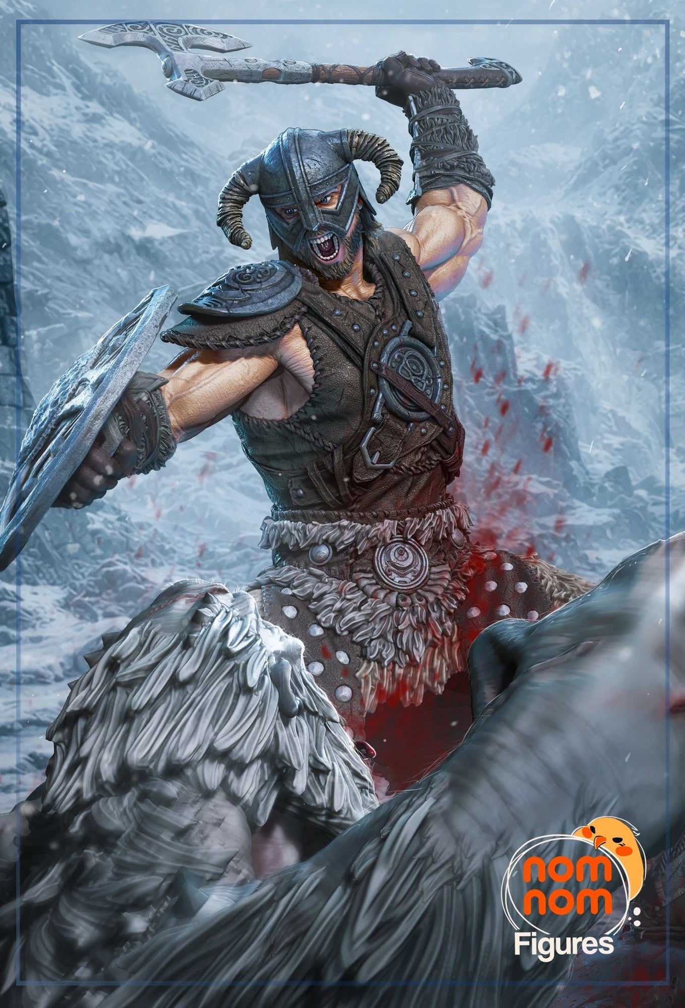 Dragonborn The Elder Scrolls resin figure by NomNom Figures — studio preview 1