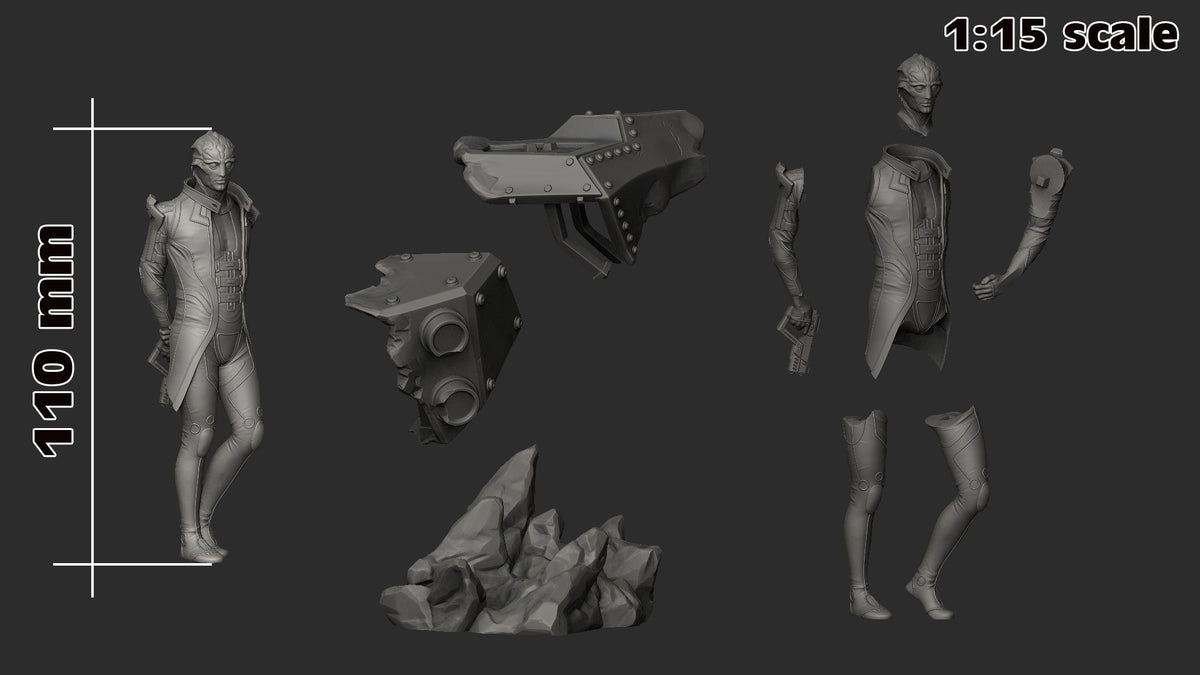 Thane Krios (Mass Effect) resin figure by h3LLcreator — studio render 7