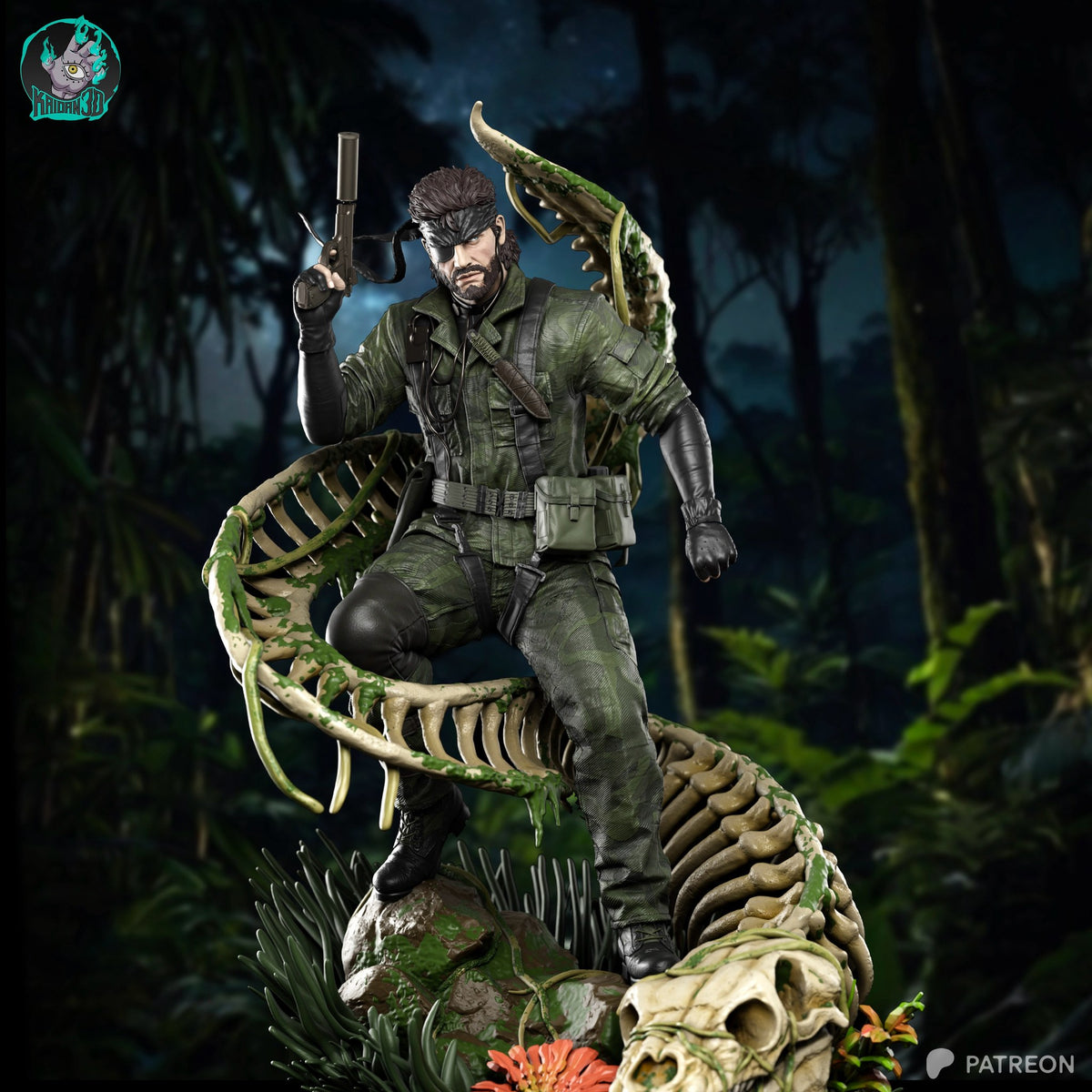 Naked Snake (Metal Gear Solid) resin figure by Kaidan 3D — studio render 2