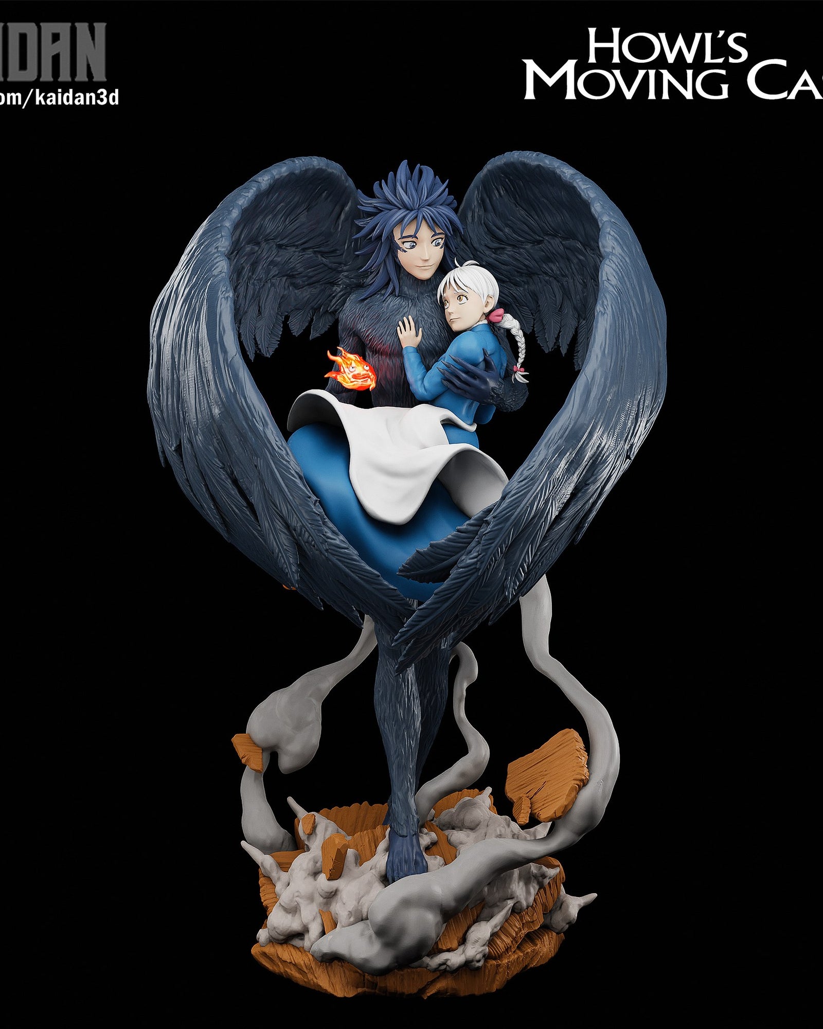 Howl and Sophie (Howl's Moving Castle) resin figure by Kaidan 3D — studio render 2