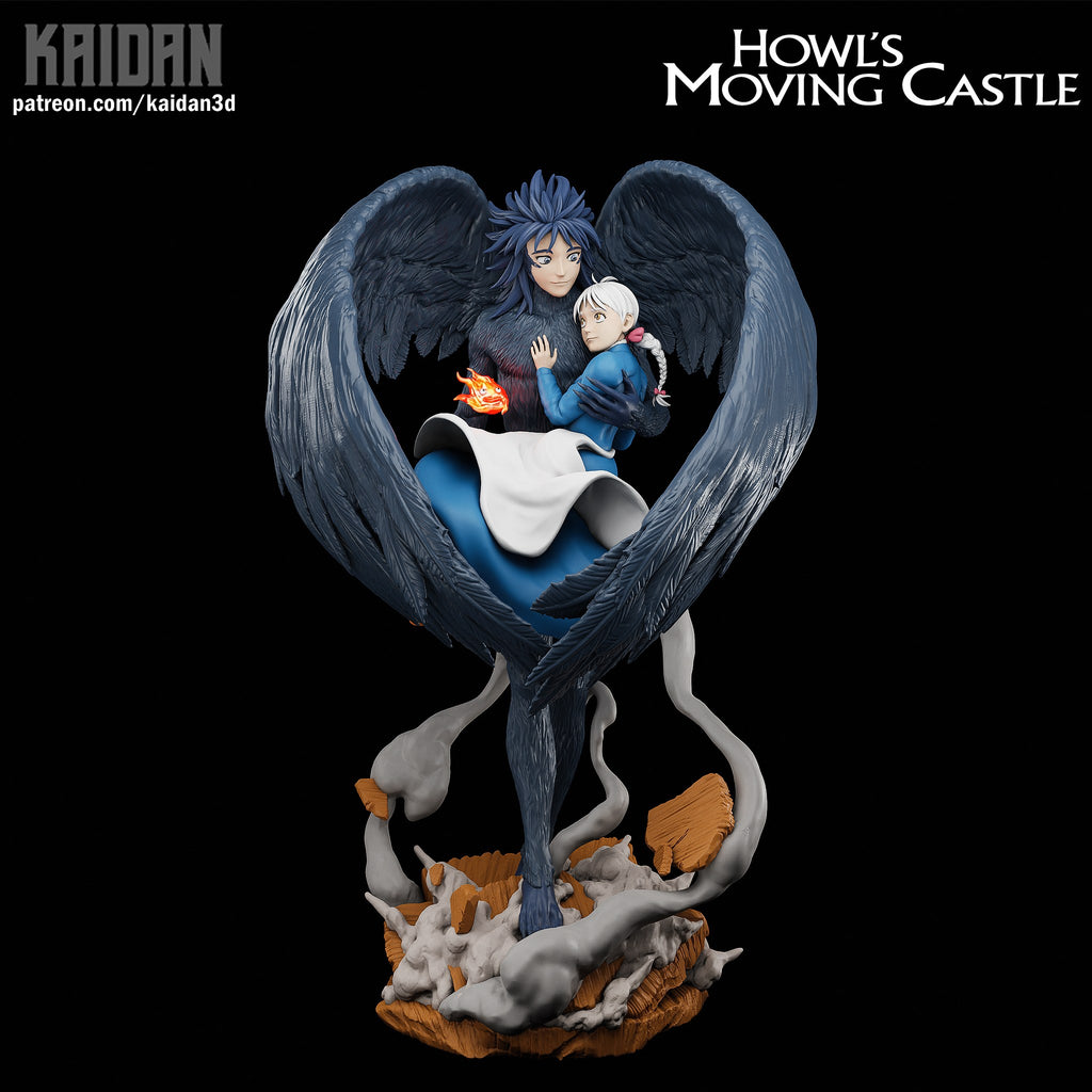 Howl and Sophie (Howl's Moving Castle) resin figure by Kaidan 3D — studio render 2