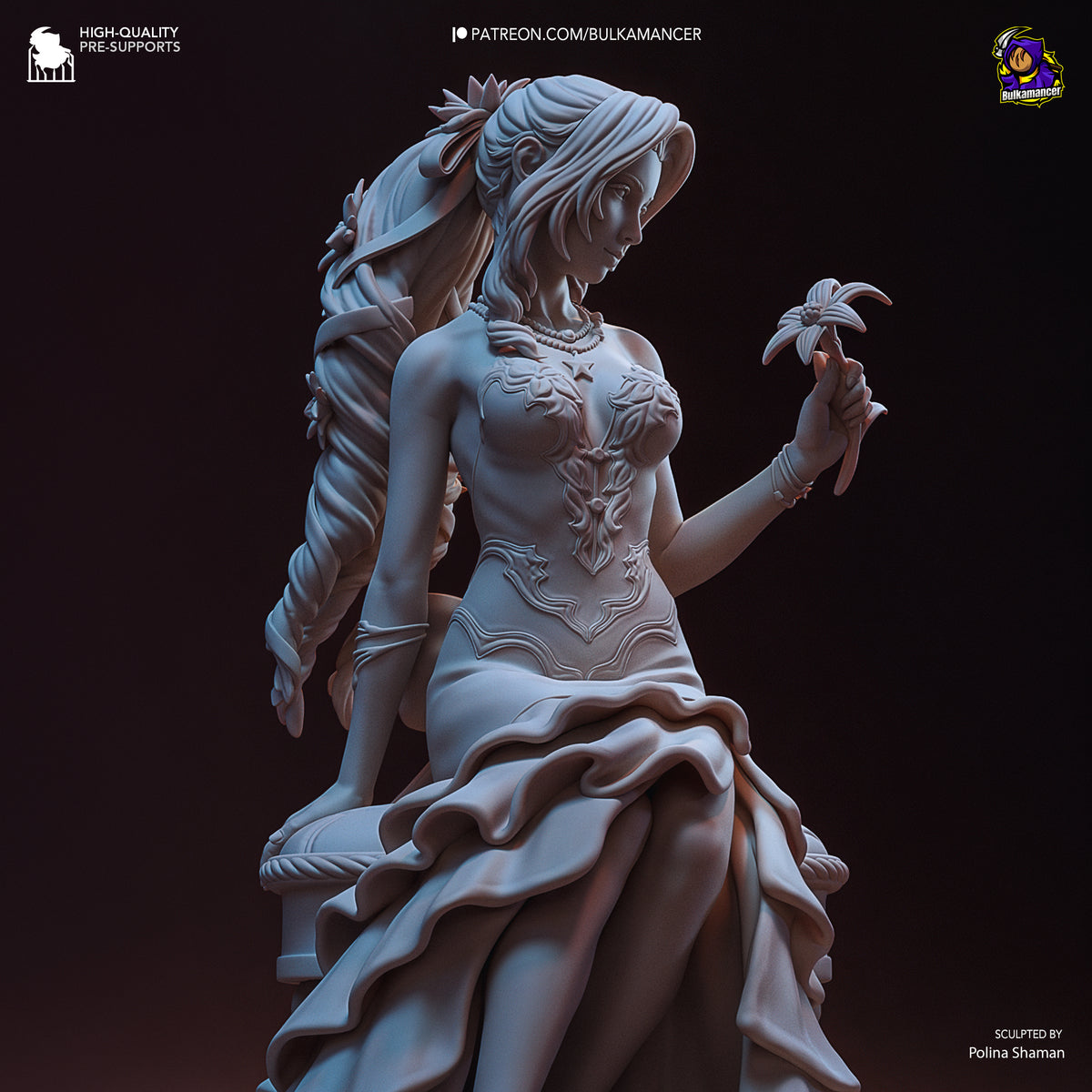 Aerith Gainsborough (Final Fantasy) resin figure by Bulkamancer — studio render 9