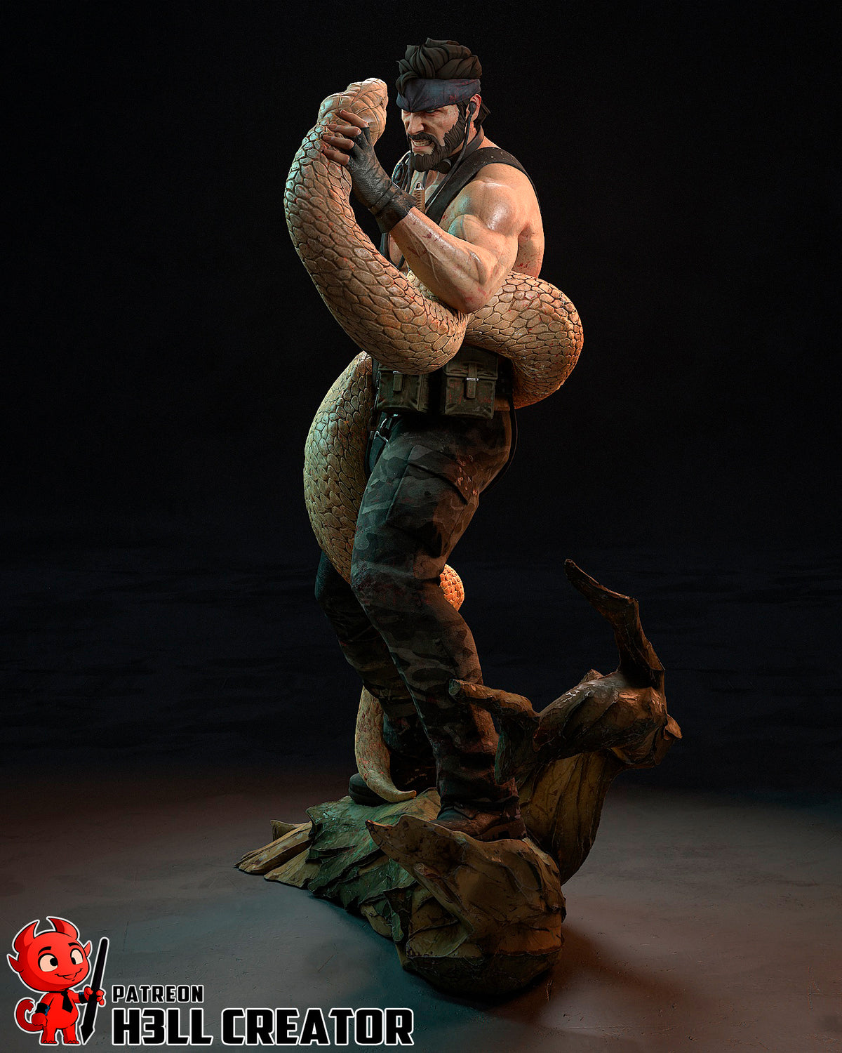 Big Boss (Metal Gear Solid) resin figure by h3LLcreator — studio render 7