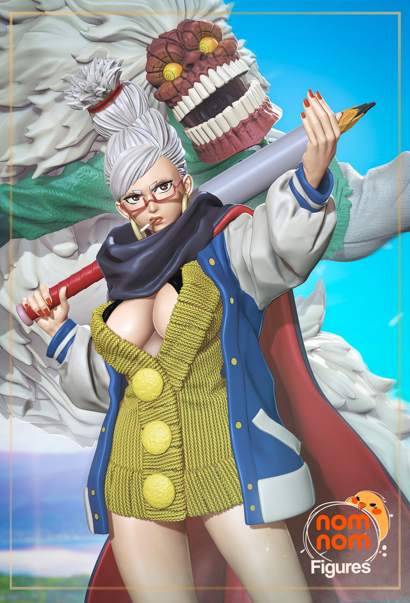 Seiko & Granny Dandadan resin figure by NomNom Figures — studio preview 1