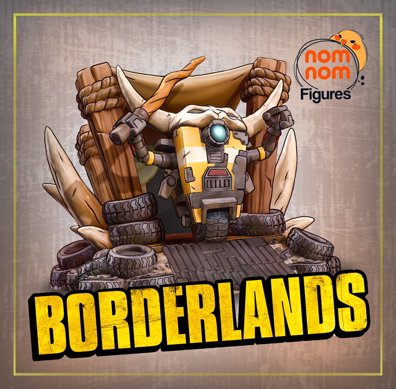 Claptrap Borderlands Chibi resin figure by NomNom Figures — studio preview 1