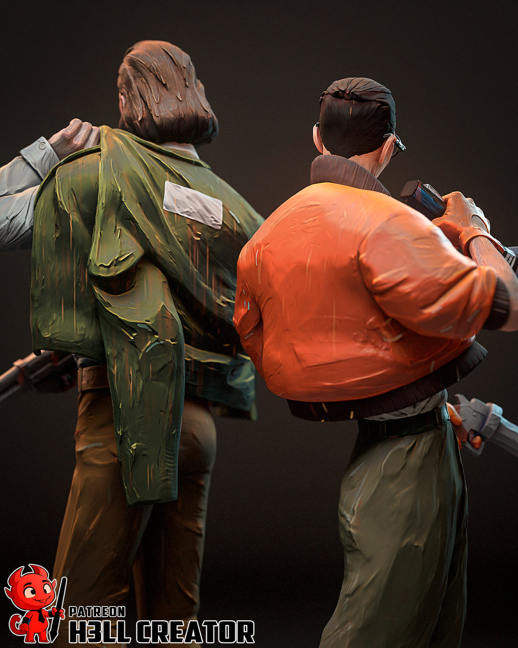 Harry and Kim (Disco Elysium) resin figure by h3LLcreator — studio render 11