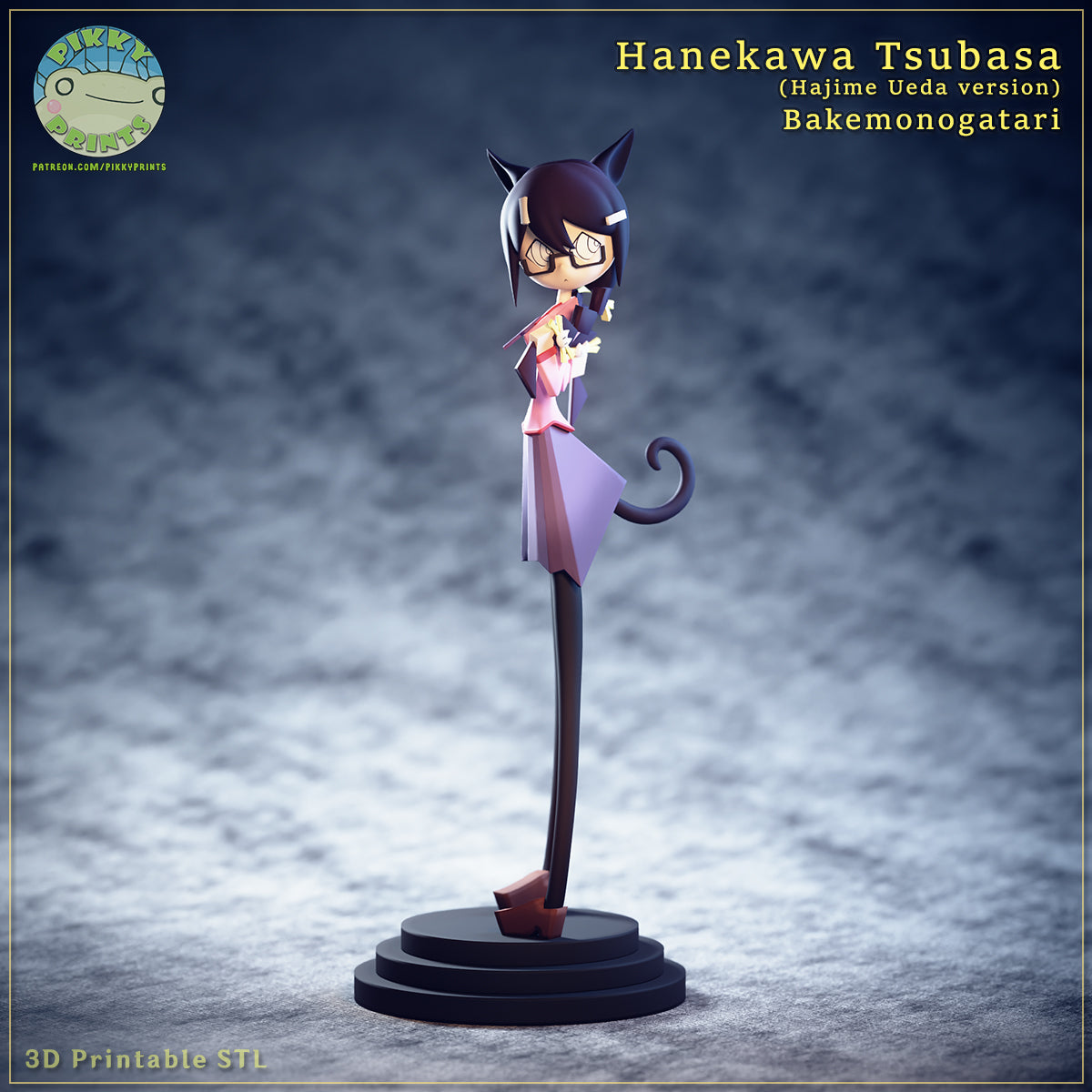 Hanekawa Tsubasa (Monogatari) resin figure by PikkyPrints — studio render 3
