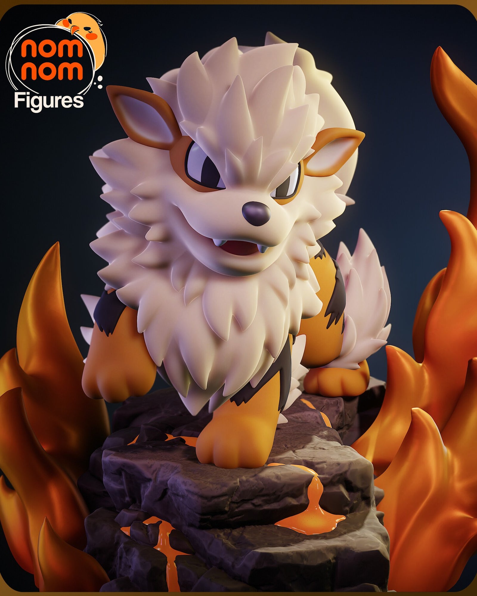 Arcanine Pokemon Chibi resin figure by NomNom Figures — studio preview 2