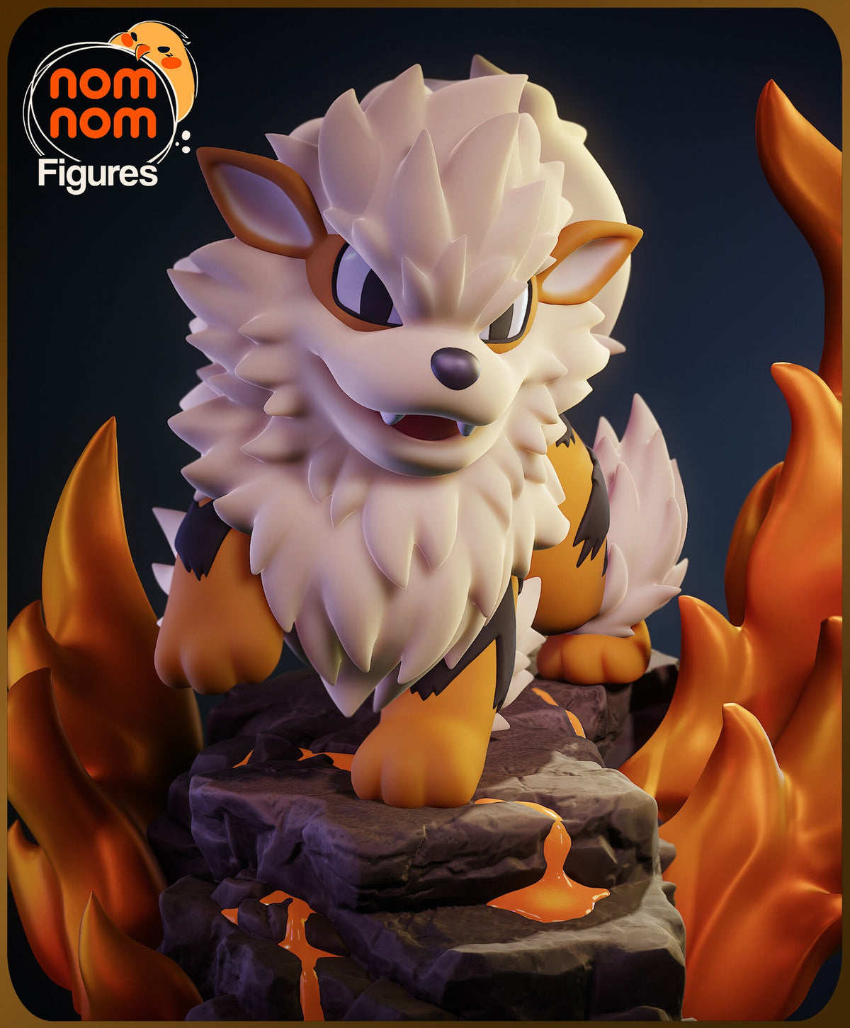 Arcanine Pokemon Chibi resin figure by NomNom Figures — studio preview 2