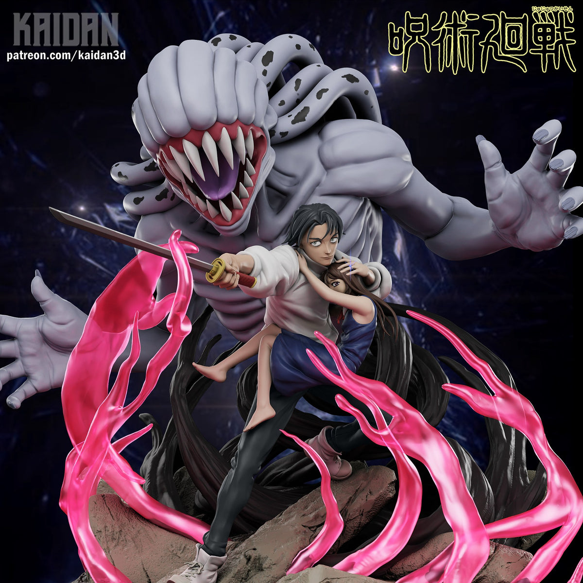 Yuta and Rika (Jujutsu Kaisen) resin figure by Kaidan 3D — studio render 1