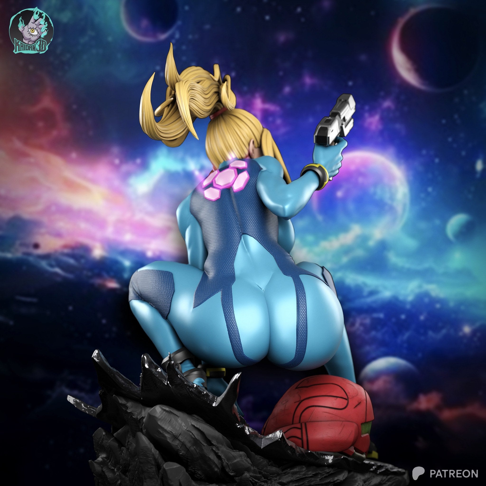 Samus Aran (Metroid) resin figure by Kaidan 3D — studio render 4