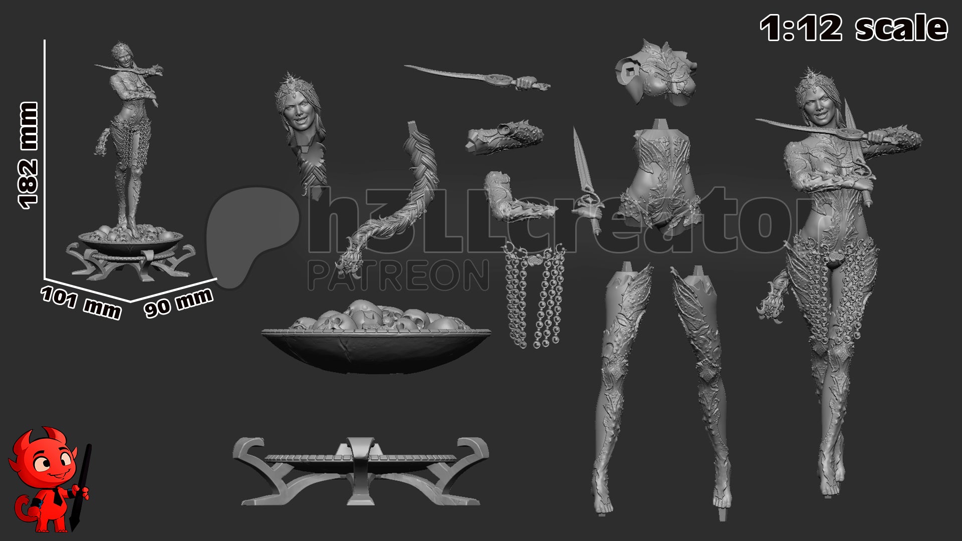 Orin the Red (Baldur's Gate) resin figure by h3LLcreator — studio render 11