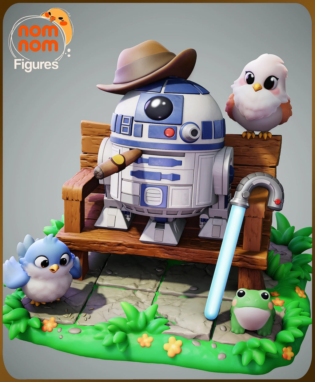 R2D2 Star Wars Chibi resin figure by NomNom Figures — studio preview 1