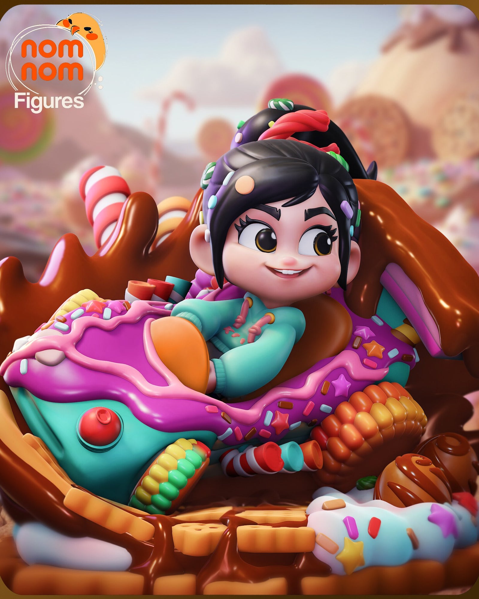 Vanellope Wreck it Ralph Chibi resin figure by NomNom Figures — studio preview 1