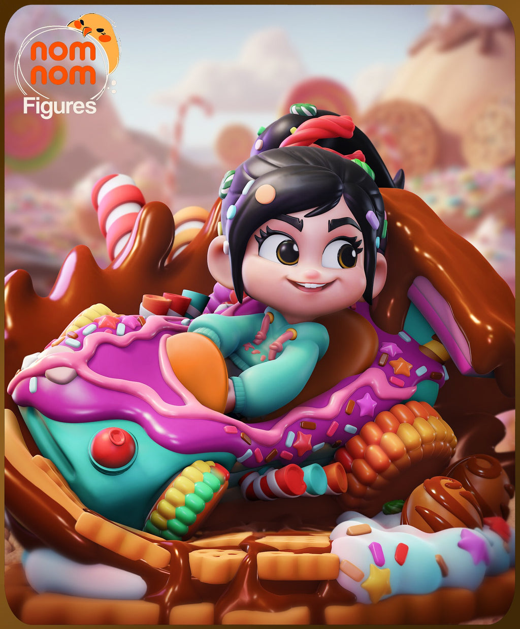 Vanellope Wreck it Ralph Chibi resin figure by NomNom Figures — studio preview 1