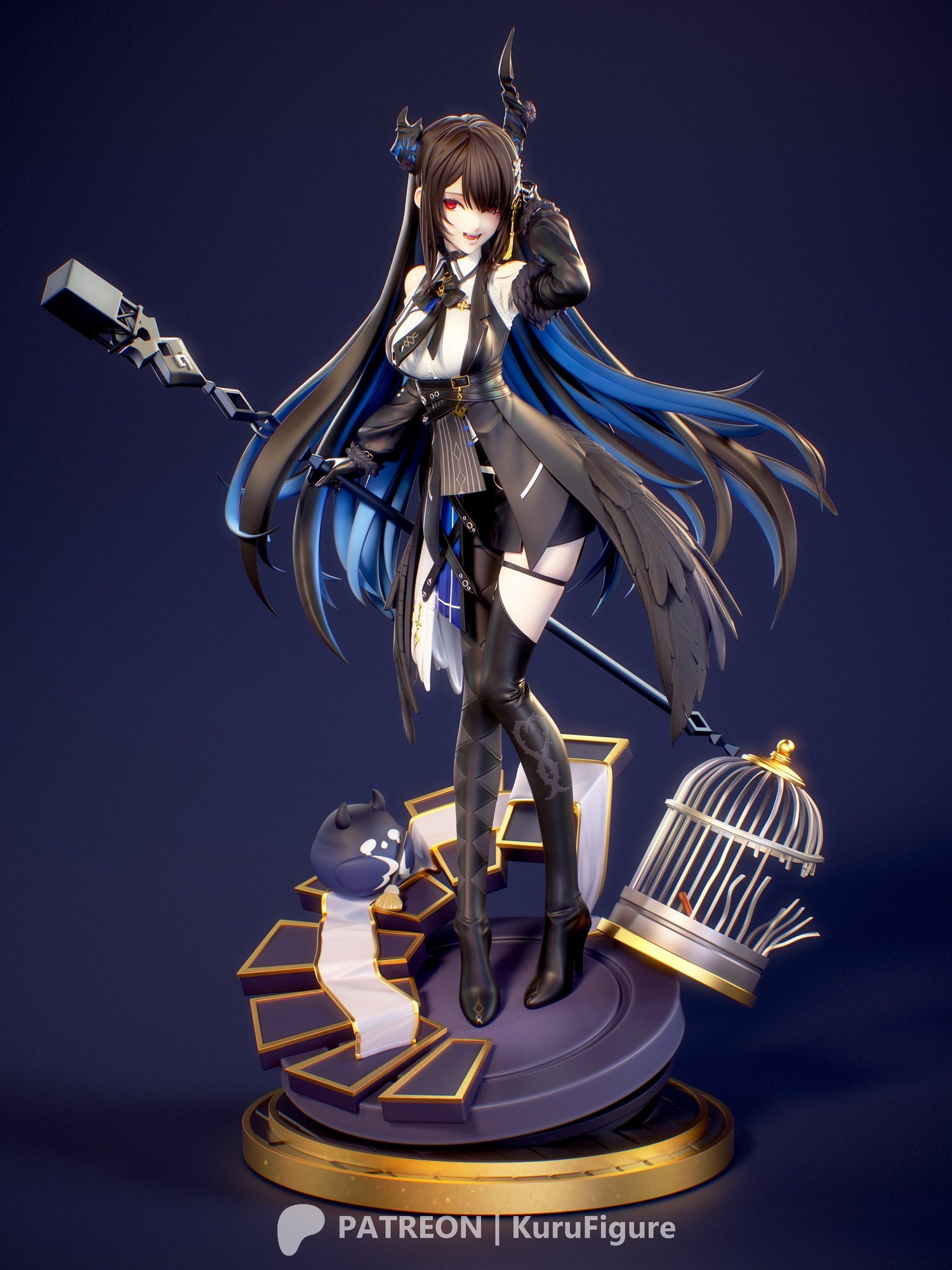 Nerissa Ravencroft (Hololive) resin figure by Kuru Figures — studio render 2