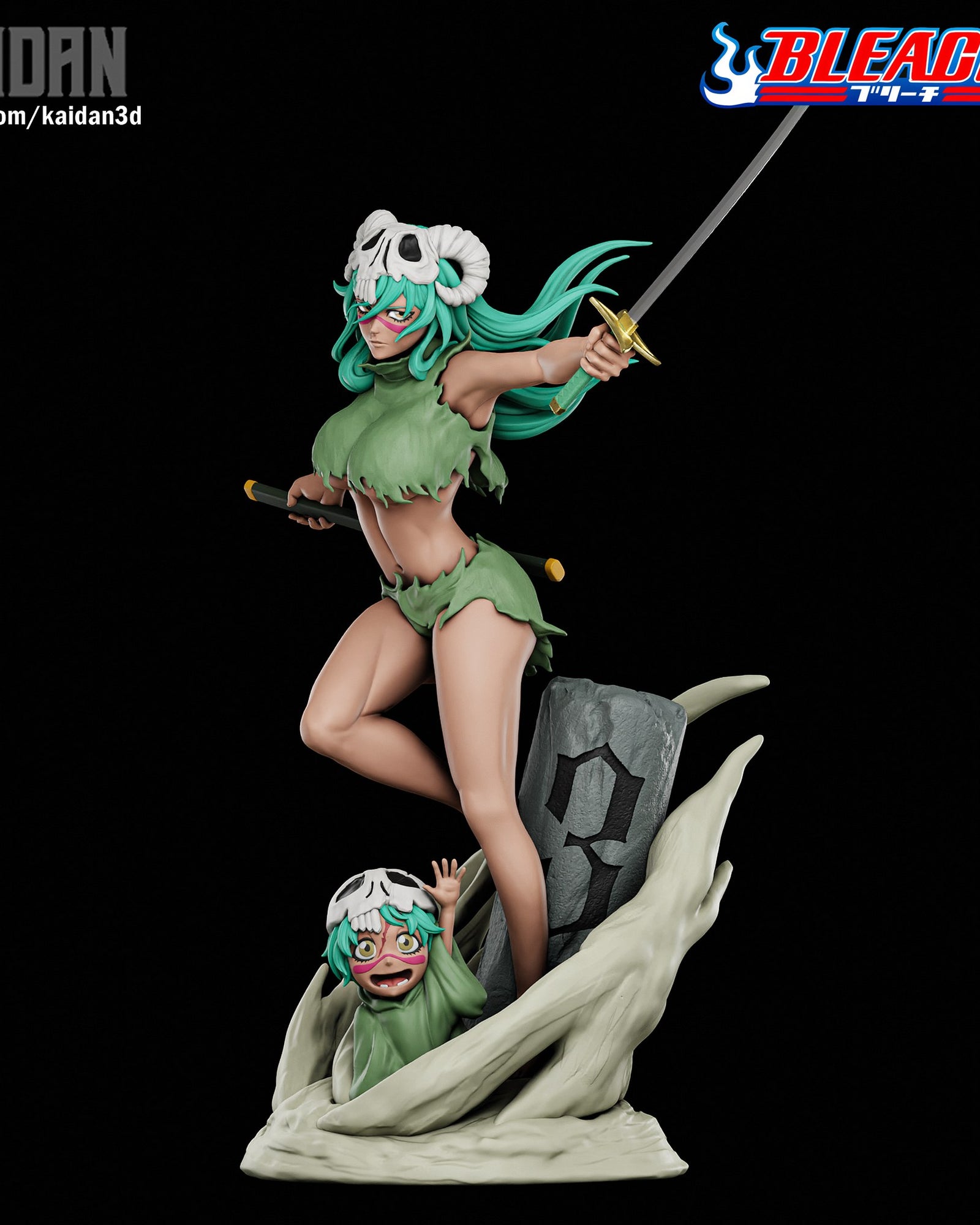 Nell and Kid Nell (Bleach) resin figure by Kaidan 3D — studio render 3