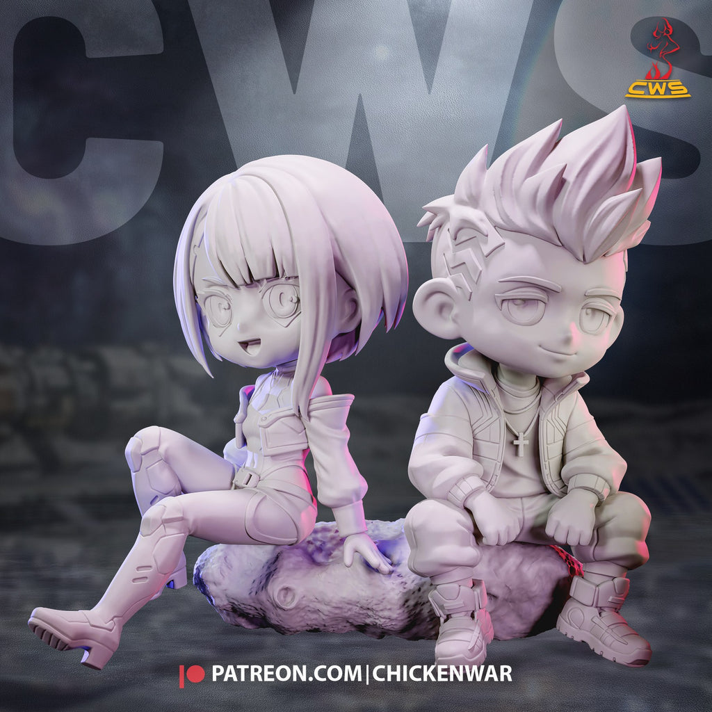Lucy and David Martinez (Cyberpunk Edgerunners) resin figure by CW Studio — studio render 5