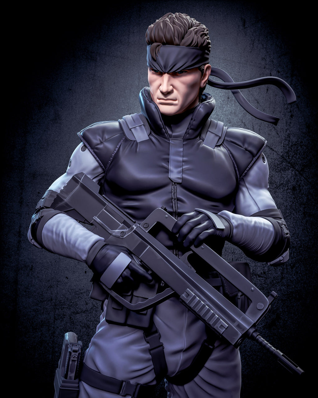 Solid Snake (Metal Gear Solid) resin figure by h3LLcreator — studio render 1