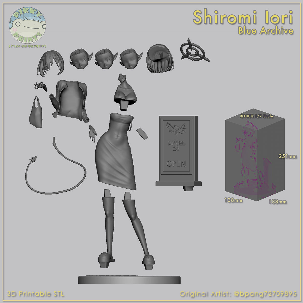 Shiromi Iori (Blue Archive) resin figure by PikkyPrints — studio render 7