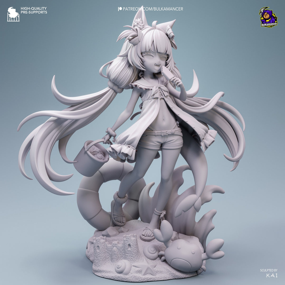 Sameko Saba (VTubers) resin figure by Bulkamancer — studio render 11