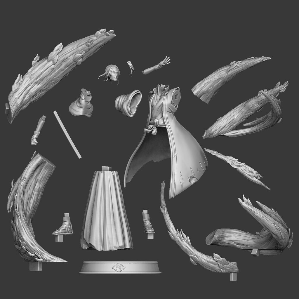 Byakuya Kuchiki (Bleach) resin figure by Kaidan 3D — studio render 5