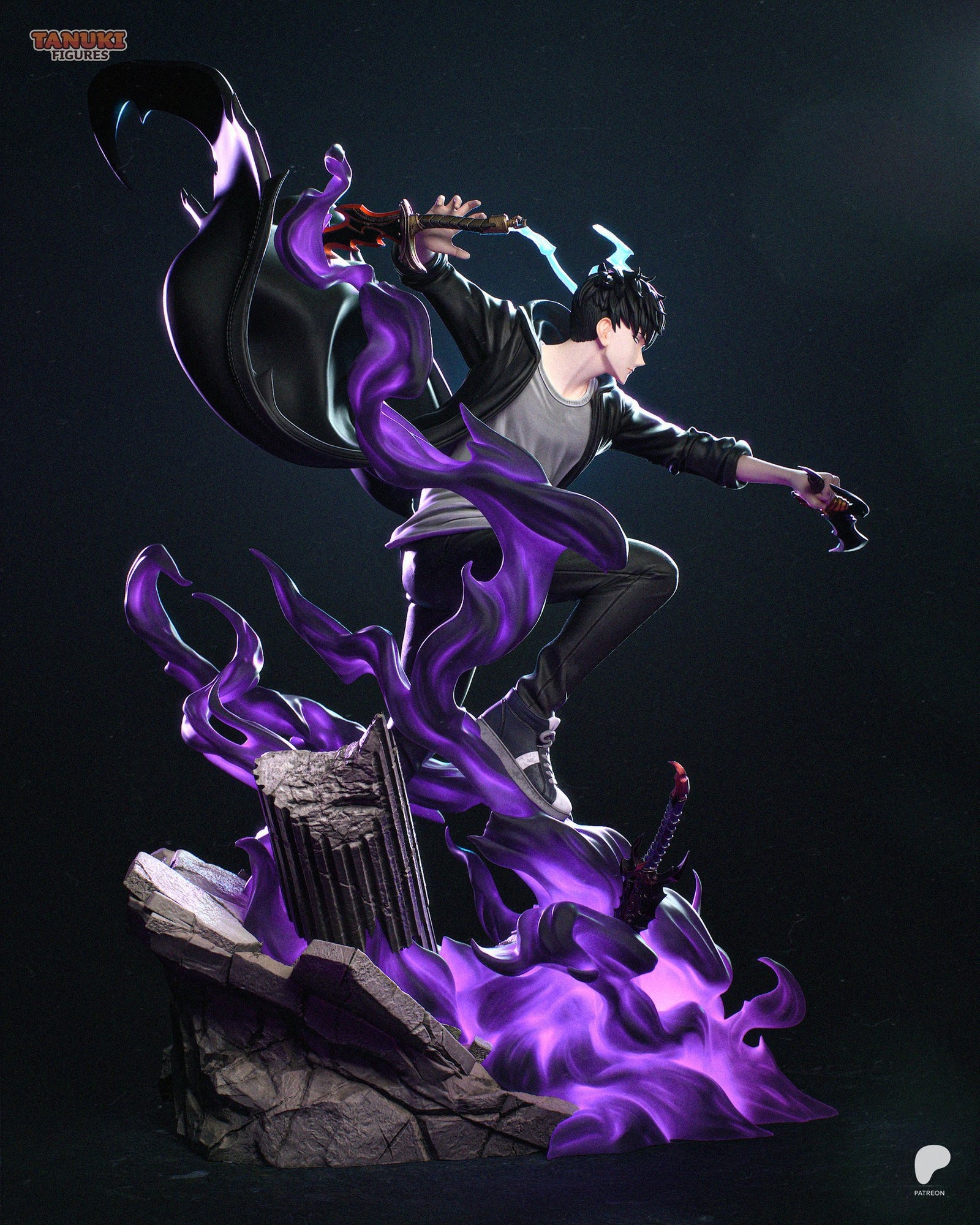 Sung Jin-Woo (Solo Leveling) resin figure by Tanuki Figures — studio render 3