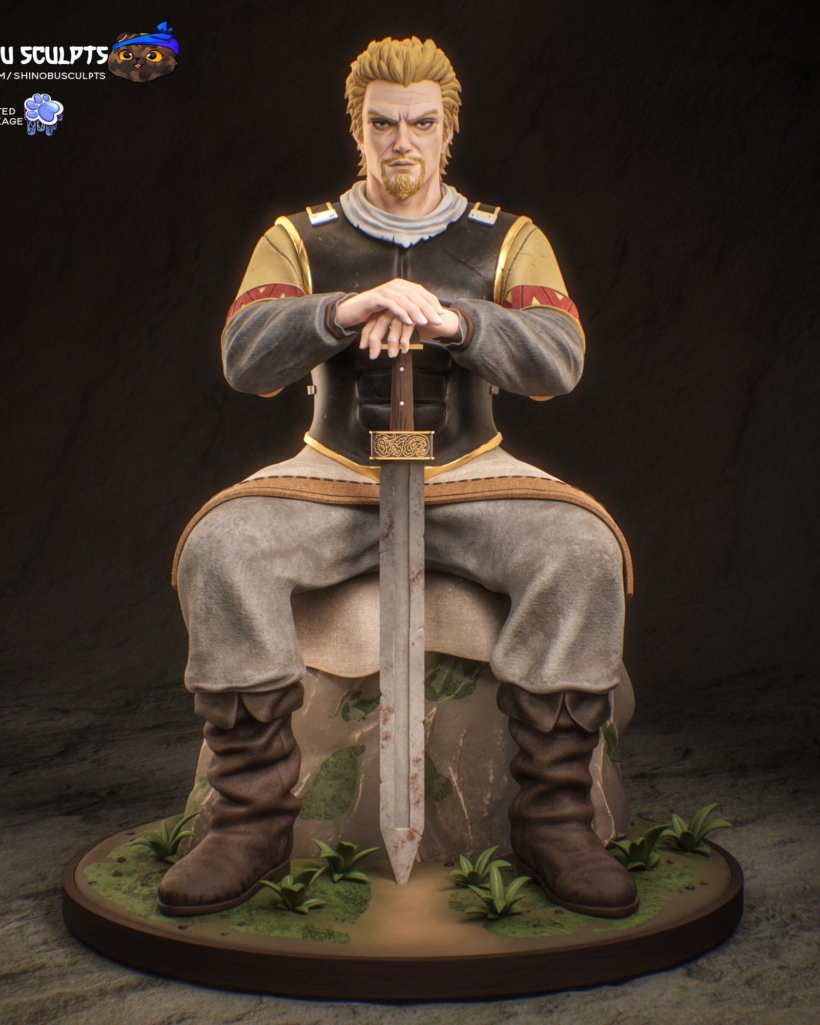 Askeladd (Vinland Saga) resin figure by Shinobu Sculpts — studio render 2