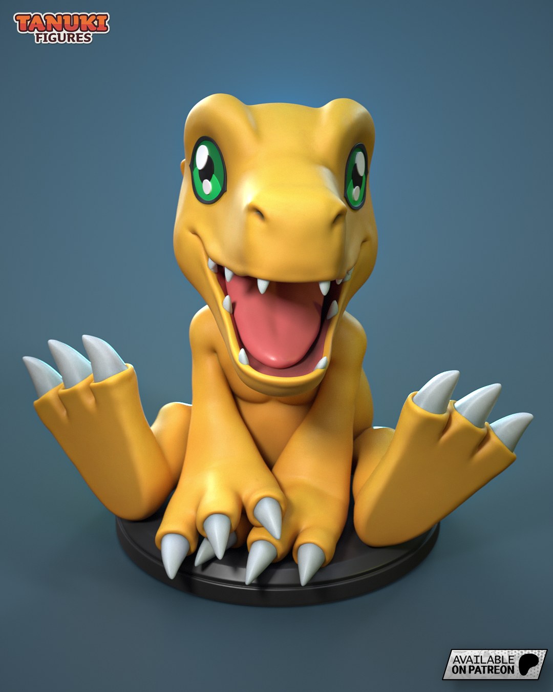 Agumon (Digimon) resin figure by Tanuki Figures — studio render 1