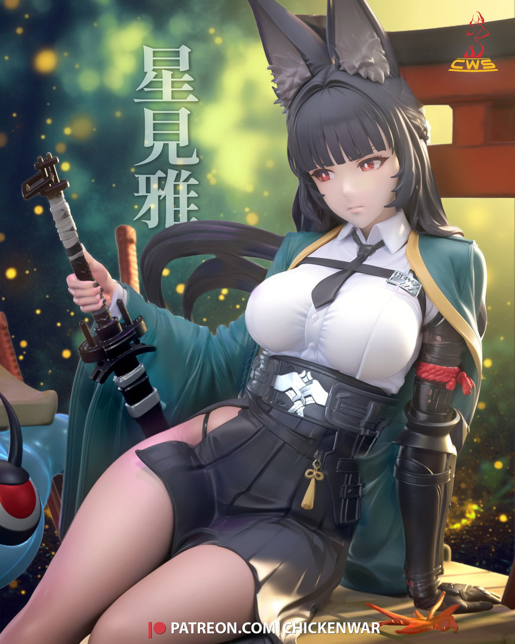Hoshimi Miyabi (Zenless Zone Zero) resin figure by CW Studio — studio render 1