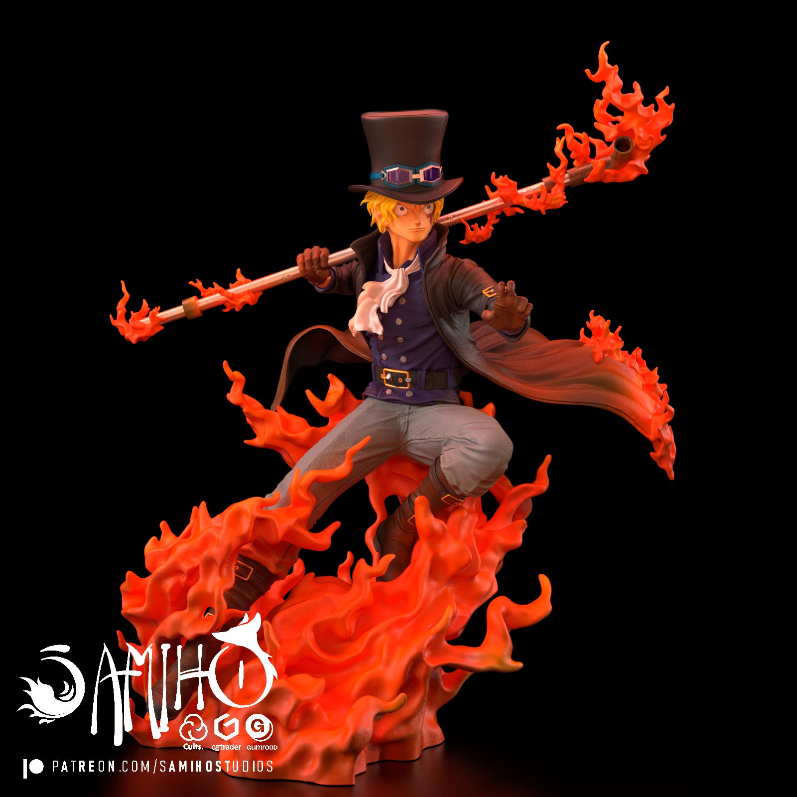 Sabo One Piece resin figure by Samiho Studios — studio preview