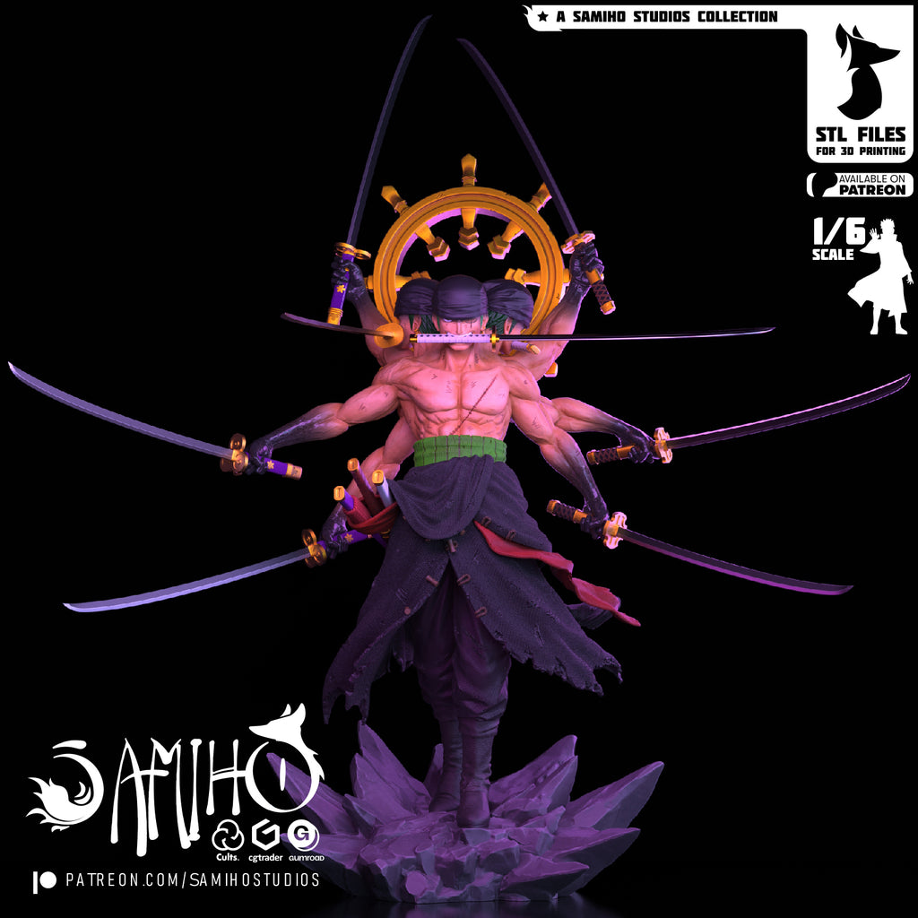 roronoa zoro one piece samiho studios ashura