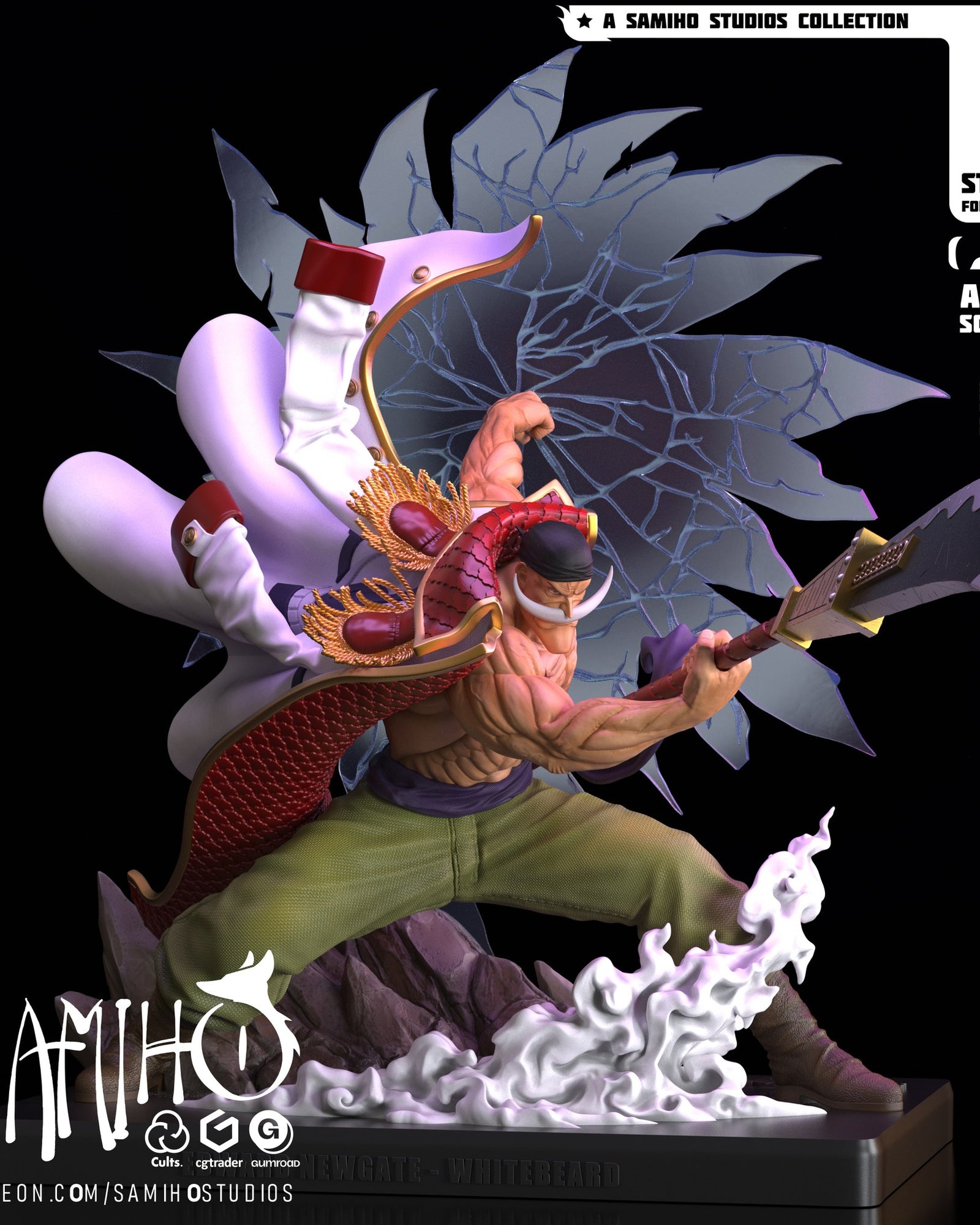 Whitebeard One Piece resin figure by Samiho Studios — studio preview