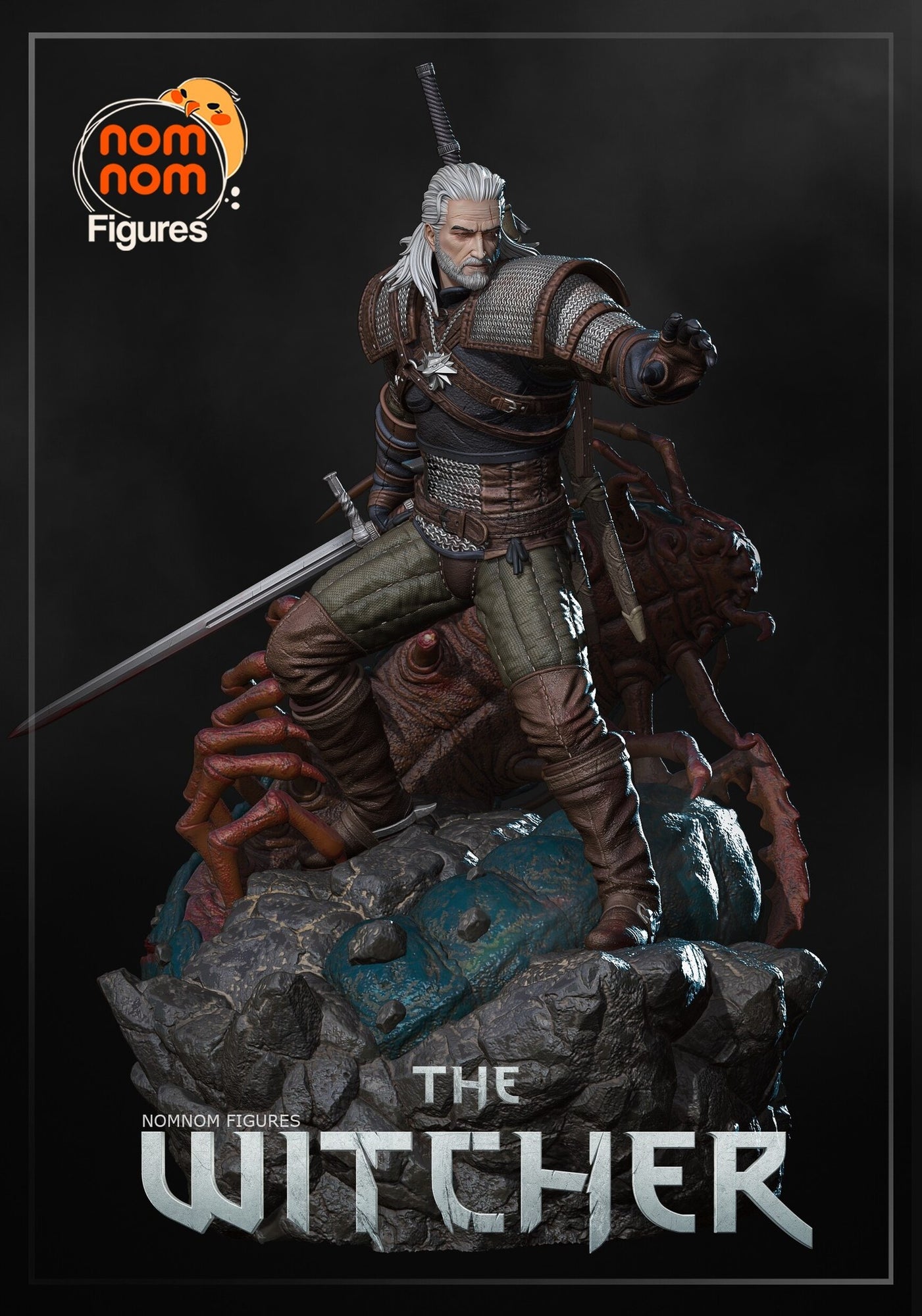 Geralt of Rivia The Witcher resin figure by NomNom Figures — studio preview 1