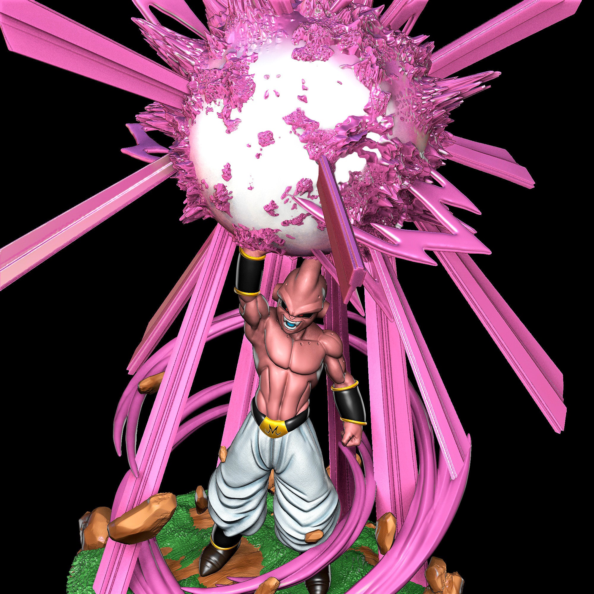 Kid Buu (Dragon Ball) resin figure by Kaidan 3D — studio render 4