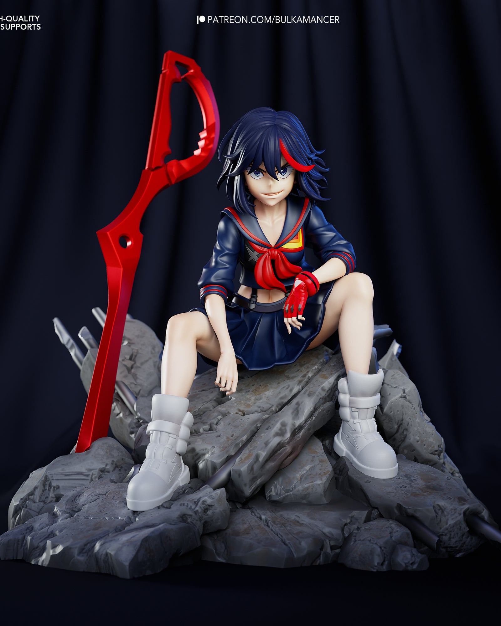 Ryuko Matoi (Kill la Kill) resin figure by Bulkamancer — studio render 2