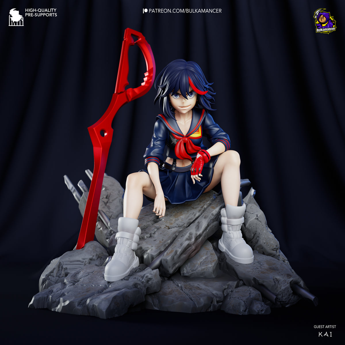 Ryuko Matoi (Kill la Kill) resin figure by Bulkamancer — studio render 2