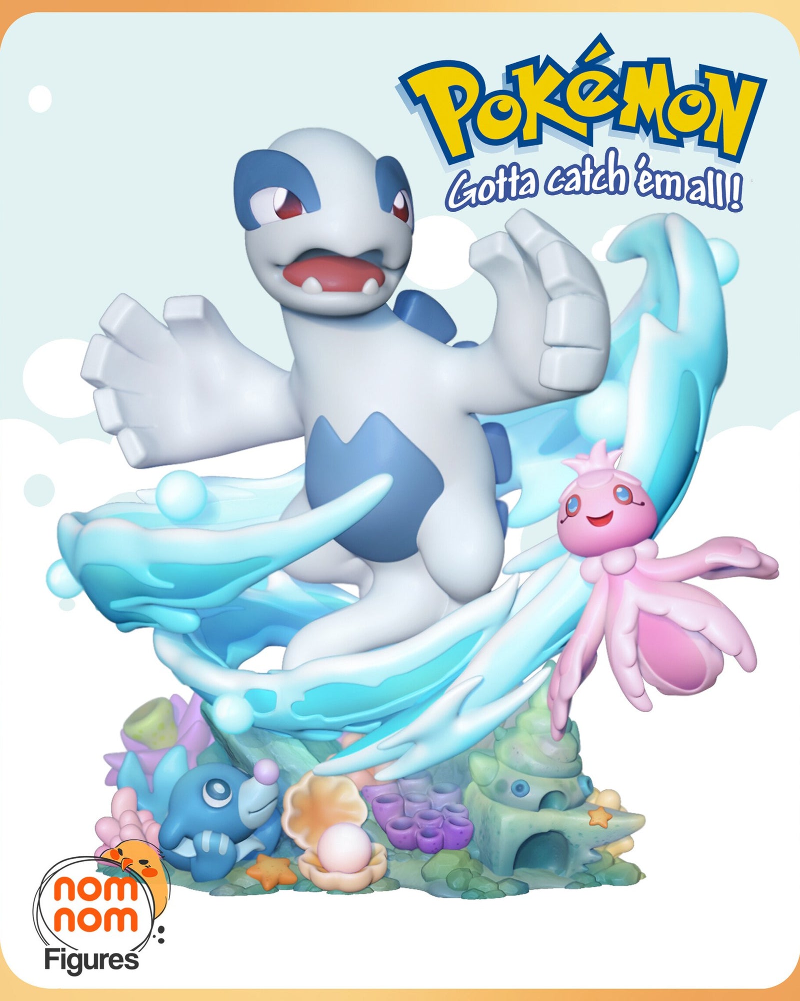 Lugia Pokemon Chibi resin figure by NomNom Figures — studio preview 1