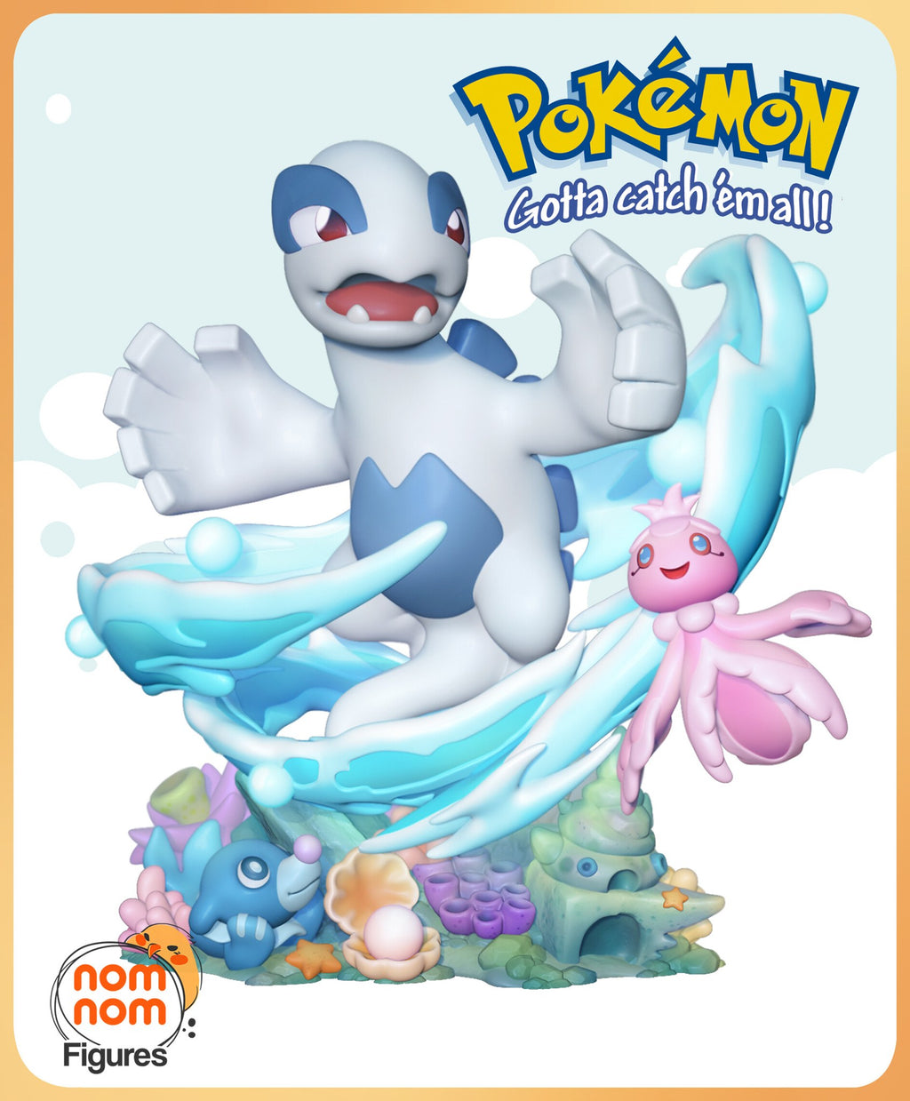 Lugia Pokemon Chibi resin figure by NomNom Figures — studio preview 1
