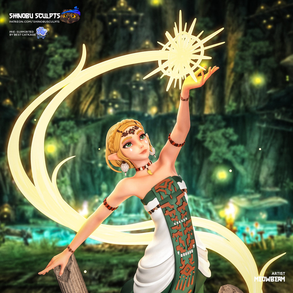 Zelda (The Legend of Zelda) resin figure by Shinobu Sculpts — studio render 1