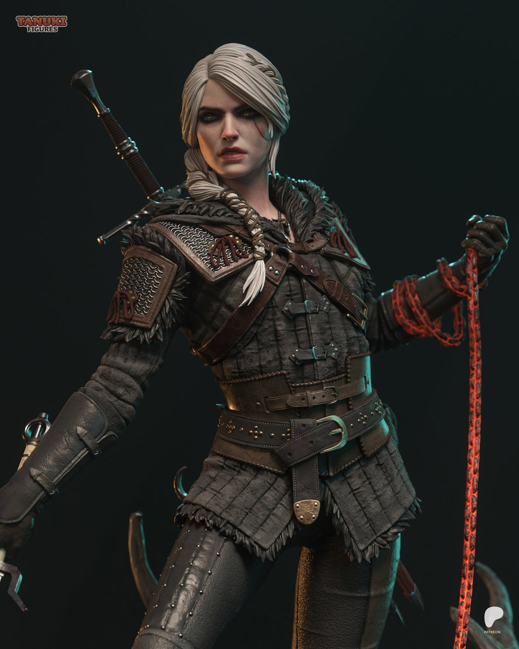 Ciri (The Witcher) resin figure by Tanuki Figures — studio render 4