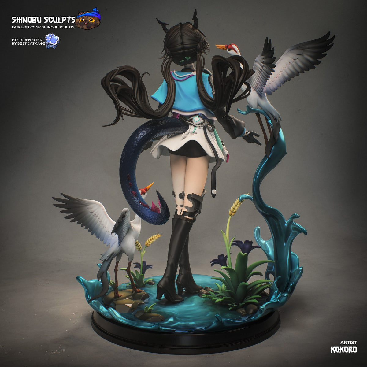 Chen Qianyu (Arknights: Endfield) resin figure by Shinobu Sculpts — studio render 4