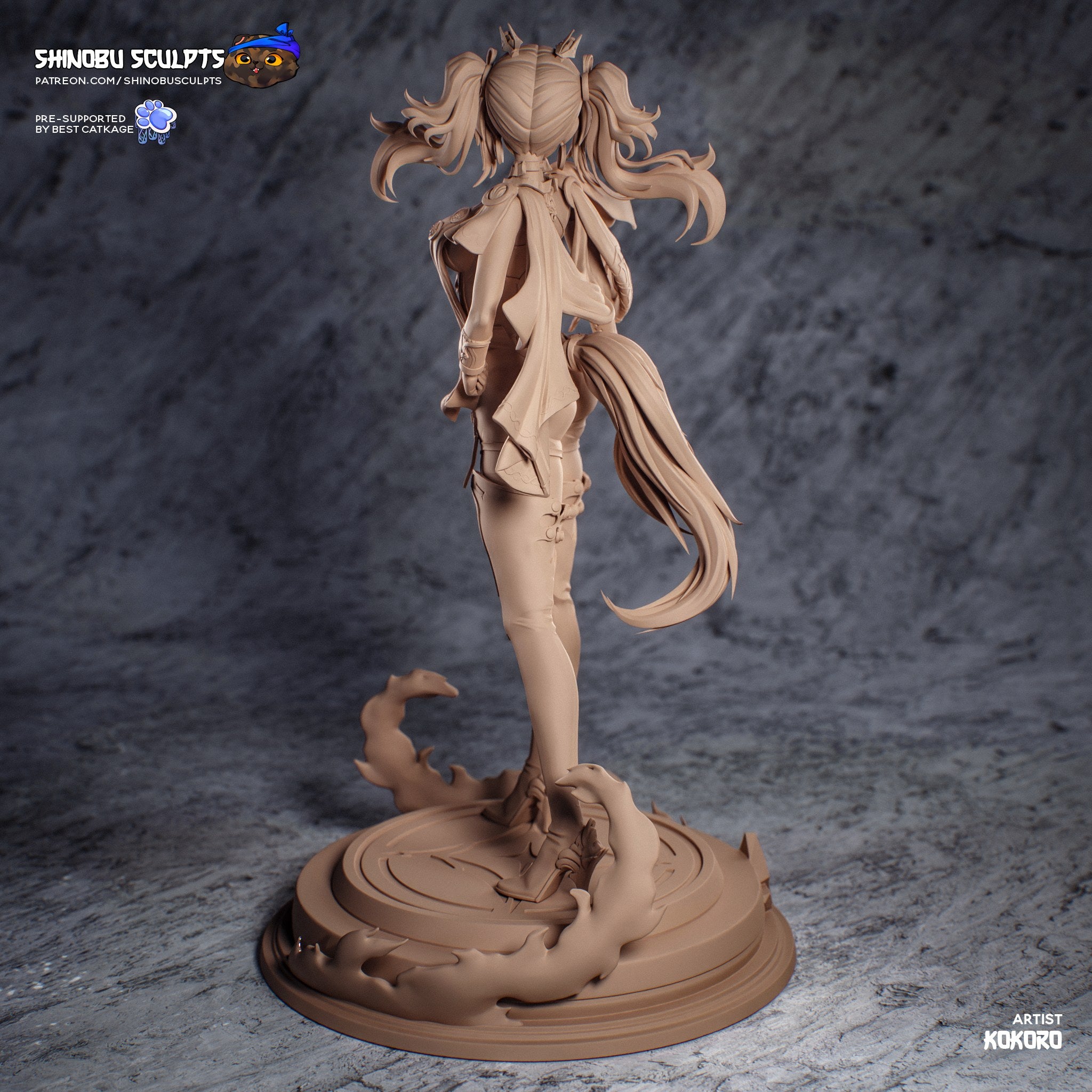 Lupa (Wuthering Waves) resin figure by Shinobu Sculpts — studio render 7